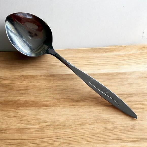 1 Pc Fantasy Sugar Spoon 1881 Rogers Oneida 6" Atomic MCM Stainless Flatware VTG - Picture 1 of 8